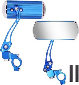 img 4 attached to 🔵 Jeemiter Bicycle Rearview Mirrors: Adjustable Rotatable Handlebars Glass Mirror for Safe 360 Rotation - Blue