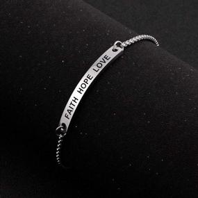 img 1 attached to 🌟 Inspirational Engraved Faith Hope Love Cuff Bangle Bracelet for Anniversary and Birthday