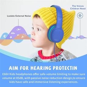 img 3 attached to 🎧 vinamass E66V Kids Over Ear Wired Headphones - 85dB Volume Limit, Audio Sharing, Retractable & Foldable Headband for Boys and Girls - Ideal for School and Travel (Blue)