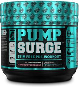 img 4 attached to 🍓 Caffeine-Free PUMPSURGE Pump & Nootropic Pre Workout Supplement - Non-Stimulant Preworkout Powder & Nitric Oxide Booster - 20 Servings, Strawberry Lemonade Flavor with Enhanced SEO