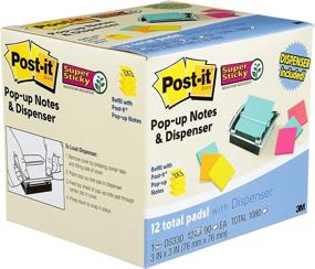 img 2 attached to 📝 Post-it Sheet Super Sticky Note and Dispenser Bundle: 12 Packs of 90-Sheet Pads, 3 x 3 Inches