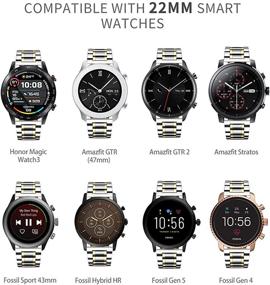 img 2 attached to Compatible Smartwatch Stainless Replacement Business Men's Watches in Watch Bands