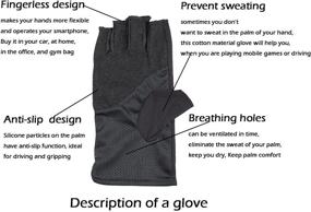 img 3 attached to 🧤 Lightweight Fingerless Gloves for Men - Breathable Driving Accessories in Gloves & Mittens