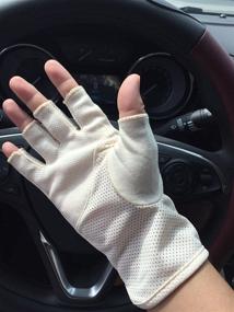 img 1 attached to 🧤 Lightweight Fingerless Gloves for Men - Breathable Driving Accessories in Gloves & Mittens