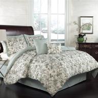 ❤️ waverly felicite 5-piece king bedding set with bed skirt, 2 throw pillows, and 2 shams - mineral logo