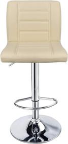 img 2 attached to 🐆 Set of 2 Modern Leopard Bar Stools with Back, Adjustable Swivel Barstool (Beige)