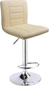 img 1 attached to 🐆 Set of 2 Modern Leopard Bar Stools with Back, Adjustable Swivel Barstool (Beige)