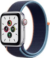 💙 обновленные часы apple watch se 40 мм (gps + cellular) - серебристый алюминиевый корпус с синими ремешком sport loop - купить онлайн логотип