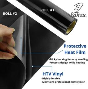 img 1 attached to 👕 HTV Vinyl - Professional Iron On Heat Transfer Vinyl Rolls (2 Pack) 12in x 6ft in Black for Clothing and Fabrics - Easy Weeding, Matte Finish, Eco-Friendly