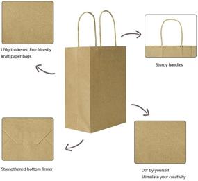 img 1 attached to 🛍️ Bagmad Brown Kraft Bags Bulk - Small Sturdy 5.25x3.25x8 inch 50 Pack Paper Bags with Handles for Retail, Gifts & Parties