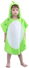 img 3 attached to Adorable Dinosaur Hooded Children's Bath Towels | Boys Beach & Pool Poncho Cover-Ups | 100% Cotton (Green#B, 4-6 Years)
