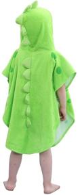 img 2 attached to Adorable Dinosaur Hooded Children's Bath Towels | Boys Beach & Pool Poncho Cover-Ups | 100% Cotton (Green#B, 4-6 Years)