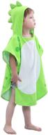 adorable dinosaur hooded children's bath towels | boys beach & pool poncho cover-ups | 100% cotton (green#b, 4-6 years) logo