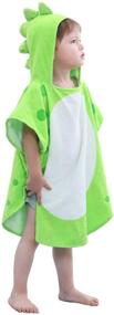 img 4 attached to Adorable Dinosaur Hooded Children's Bath Towels | Boys Beach & Pool Poncho Cover-Ups | 100% Cotton (Green#B, 4-6 Years)
