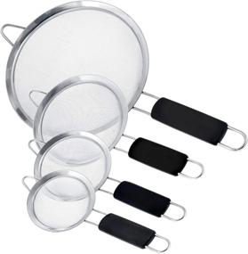 img 4 attached to 🥦 U.S. Kitchen Supply - Set of 4 Fine Mesh Stainless Steel Strainers with Non Slip Handles - 4", 4.5", 5.5" and 8" Sizes - Ideal for Sifting, Straining, Draining, and Rinsing Vegetables