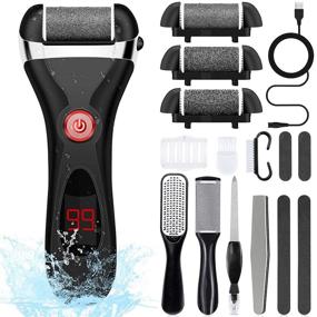 img 4 attached to Ultimate Electric Callus Remover for Feet: Rechargeable 15 in 1 Pedicure Kit - Foot Scrubber, Dead Skin Remover, Files & Scraper for Foot Spa - Women and Men Feet Care