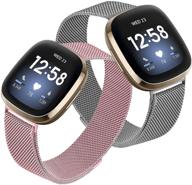 ремешки vanjua [2 pack], совместимые с fitbit versa 3 band / fitbit sense band логотип