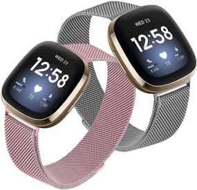 img 4 attached to Ремешки Vanjua [2 Pack], совместимые с Fitbit Versa 3 Band / Fitbit Sense Band