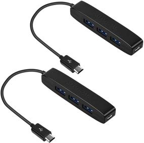 img 4 attached to 🔌 AuviPal 3-Port Micro USB OTG Hub Adapter with Power Port for Fire Stick 4K, Playstation Classic, Raspberry Pi Zero, Sega Genesis Mini, Super Nintendo NES Classic and More - Set of 2