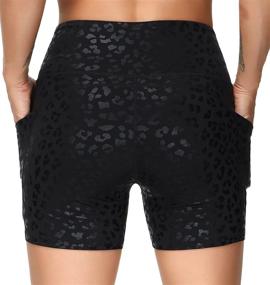 img 1 attached to 🩳 High Waist Yoga Shorts for Women - Tummy Control Fitness Athletic Running Shorts with Deep Pockets by THE GYM PEOPLE