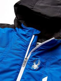 img 2 attached to 🧥 Оставайтесь в тепле и стиле с курткой Spyder Boys' Big City to Slope Full Zip Hooded в синем цвете