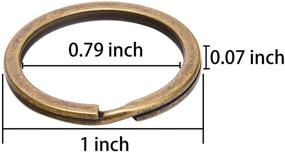 img 2 attached to 🔑 24 Pack Flat Key Rings - Metal Split Ring for Home, Car Keys, and Jewelry Making - 1 Inch (Bronze)
