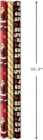 img 2 attached to 🎁 Hallmark Christmas Wrapping Paper Bundle: Classic Red and Gold with Cut Lines, Holographic (Pack of 3, 80 sq. ft. total)