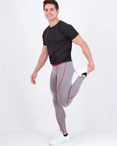 img 1 attached to 🩳 Real Essentials 4 Pack: Men's Compression Pants Base Layer Cool Dry Tights - Active Sports Leggings for Enhanced Performance