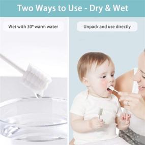 img 1 attached to 👶 Baby Toothbrush Set - Disposable Infant Toothbrush & Tongue Cleaner + Finger Toothbrush - Dental Care for 0-36 Month Baby