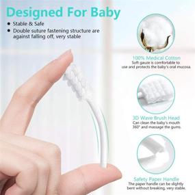 img 3 attached to 👶 Baby Toothbrush Set - Disposable Infant Toothbrush & Tongue Cleaner + Finger Toothbrush - Dental Care for 0-36 Month Baby