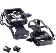 🚲 enhanced dual platform spin bike pedals: black strap support, clips, straps - spd compatible for peloton & more logo