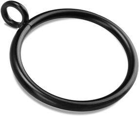 img 4 attached to 🔗 Набор из 40 черных кольцевых крючков для штор с отверстием для штанги длиной 1,5 дюйма - улучшите штангу для штор с помощью кольцевых крючков