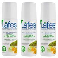 lafe’s extra strength coriander & tea tree roll-on aluminum free deodorant - vegan, cruelty free, gluten free, paraben free & baking soda free - 24-hour protection - 3 pack (3 oz each) logo