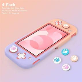 img 1 attached to TiMOVO Nintendo Switch Lite Case with 2 Screen Protectors, 4 Joystick Caps - Shock-Proof Protective Cover Accessories, Pink & Purple