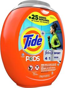 img 3 attached to Tide PODS 4 in 1 with Febreze Sport 🧺 Odor Defense, 73 Count, High Efficiency Laundry Detergent Soap PODS