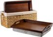 rossie home bamboo lap trays with basket set - espresso - style no logo