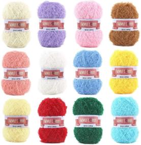 img 4 attached to SCYarn Twinkle sKRubby Yarn 12 Skeins Giant Pack - 2232 Yards, Multicolor, for Dishcloths, Washcloths, Kitchen Crochet & Knitting - Assorted Color