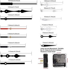 img 3 attached to Набор для часов настенных с высоким крутящим моментом и длинным валом, включающий 4 разных пары стрелок - запасные части для ремонта часов - черный