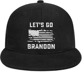 img 3 attached to 🧢 Stylish Let's Go Brandon Trucker Hats: Classic Flat Bill, Mesh, Snapback & Adjustable; Perfect for Men and Women