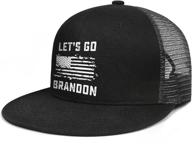 🧢 stylish let's go brandon trucker hats: classic flat bill, mesh, snapback & adjustable; perfect for men and women logo