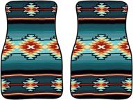 uniceu aztec tribal geometry print 2-piece car floor mats set logo