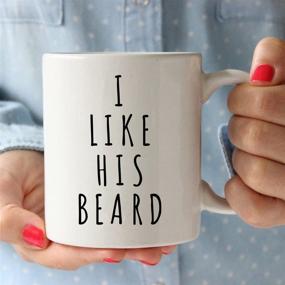 img 2 attached to 👫 I Like His Beard, I Like Her Butt Couples Funny Coffee Mug Set - Perfect Wedding Gift for the Bride and Groom - His and Hers Anniversary Present for the Husband and Wife - Unique Engagement Gifts for Him and Her