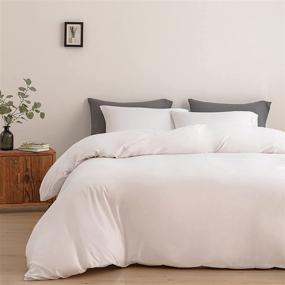 img 4 attached to 🛏️ FRSLAN White Duvet Cover Set Twin - Premium 2-Piece Kids' Duvet Cover with Zipper Closure: Luxury Hotel Quality Comforter Cover for Warmth