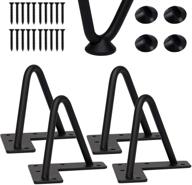 🪑 connoo 4 inch hairpin furniture legs - black metal, heavy duty coffee table legs with floor protector - ideal for table, sofa, tv stand, modern desk diy projects (set of 4) logo