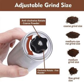 img 3 attached to ☕ Portable Coffee Grinder - Adjustable Coarseness, Conical Burr Mill, Brushed Stainless Steel - Ideal for Office, Home, Traveling, Camping - Whole Bean Burr Manual Coffee Grinder