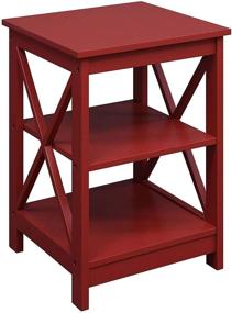 img 4 attached to 🍒 Convenient Oxford Cranberry Red End Table by Concepts