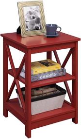 img 3 attached to 🍒 Convenient Oxford Cranberry Red End Table by Concepts