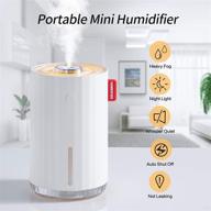 🌬️ portable mini humidifier with night light - compact 280ml cool mist, usb powered, whisper quiet - ideal for bedroom, baby, travel & office - 2 spray modes, auto shut-off - white logo