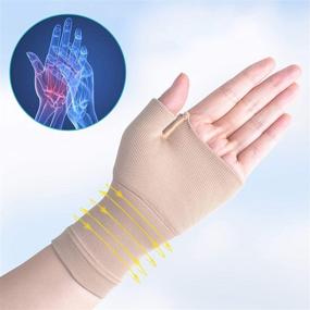 img 2 attached to 🖐️ Wrist & Thumb Support Sleeve: Compression Arthritis Gloves for Carpal Tunnel, Wrist Pain & Fatigue