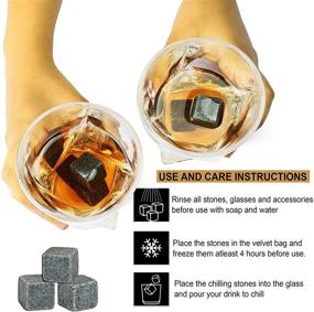 img 1 attached to 🥃 Ultimate Whiskey Stones Glass Gift Set - 2 Twist Whiskey Glasses, 8 Chilling Whisky Rocks, 2 Slate Coasters, Luxury Wooden Box, Ideal For Scotch, Bourbon Drinks, Perfect Gift For Men, Dads, Fathers